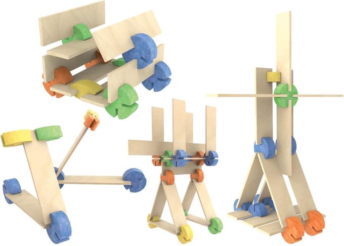 ludus woody creatieve bouwset vanaf 3 jaar - 60 stuks inhoud