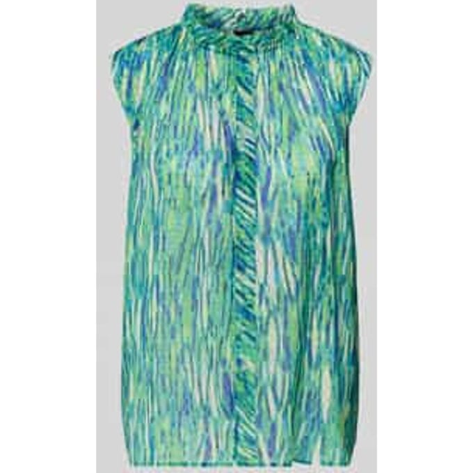 Blouseshirt in allover-look met staande kraag