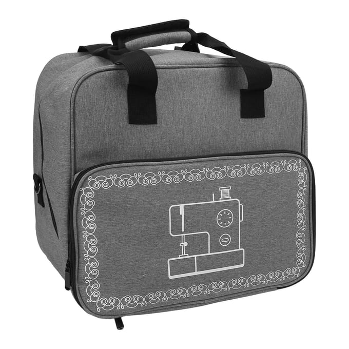 Sac Machine à Coudre Grande Capacité Durable Pratique Design Multi-Poches Étui de Transport pour Machine à Coudre Gris gris