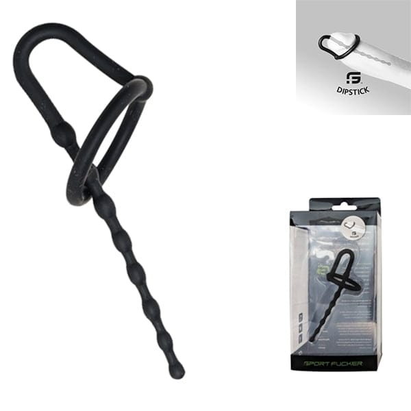 Sport Fucker Siliconen Penis plug / Dipstick - zwart