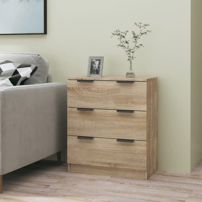 vidaXL - Dressoir - 60x30x70 - cm - bewerkt - hout - sonoma - eikenkleurig