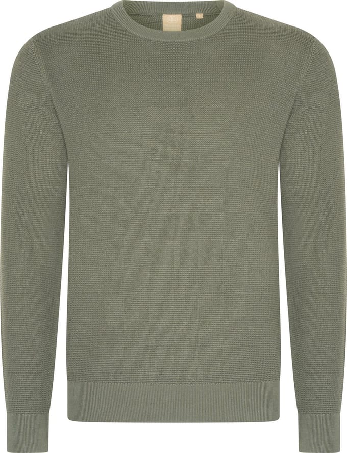 Mario Russo Waffle Pullover - Trui Heren - Sweater Heren - Agave Groen - M