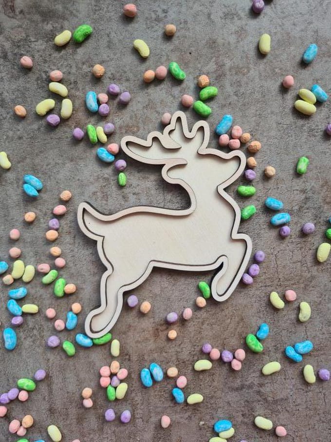 Speelframe Rendier - Vulvorm Kerst - Speeltray hert - Kerstmis - Rudolf - Speelrijst - Magisch zand