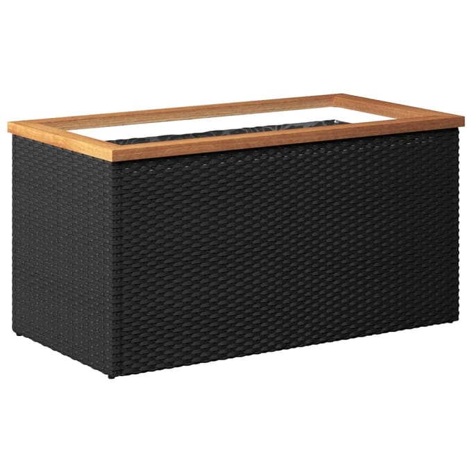 vidaXL - Plantenbak - 80x40x40 - cm - poly - rattan - zwart
