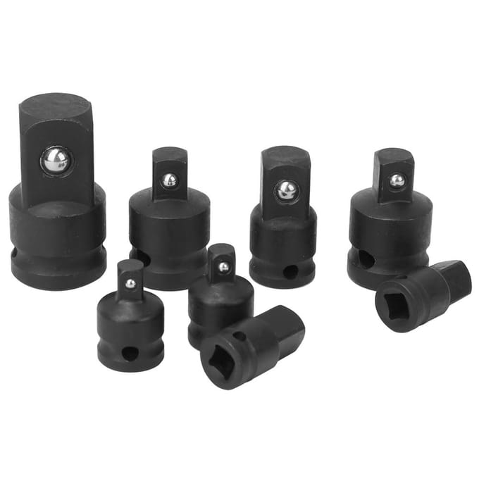 8 stuks Zwarte Dopsleutel Adapter Verloopstuk CRV Slagmoersleutel Converter Set