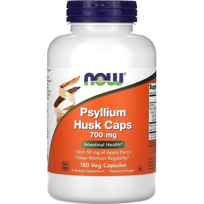 NOW Foods, psyllium husk capsules, 700 mg, 180 vegetarische capsules
