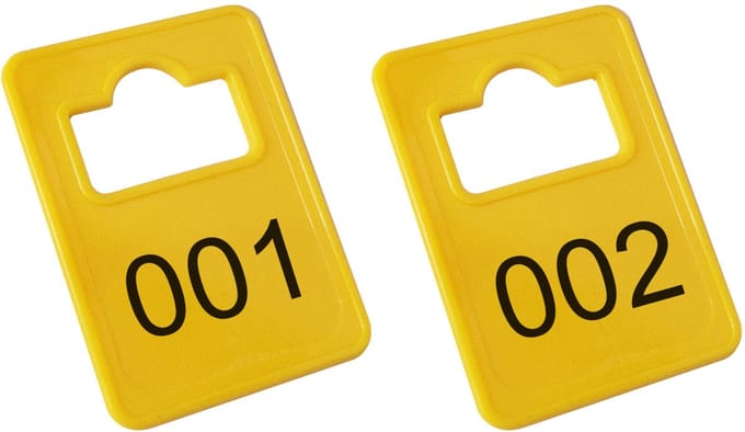 CombiCraft Plastic Garderobenummers Tiffany Geel - 1 t/m 100