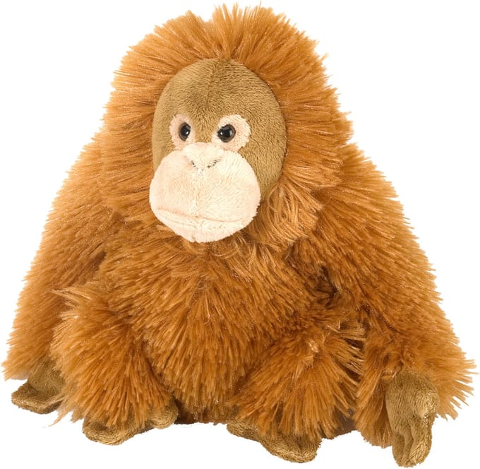 Wild Republic Pluche Orang Oetan knuffel - oranje - 20 cm - apen knuffel