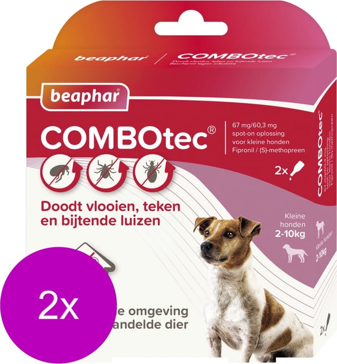 Beaphar Combotec Hond 2-10 Kg - Anti vlooien en tekenmiddel - 2 x