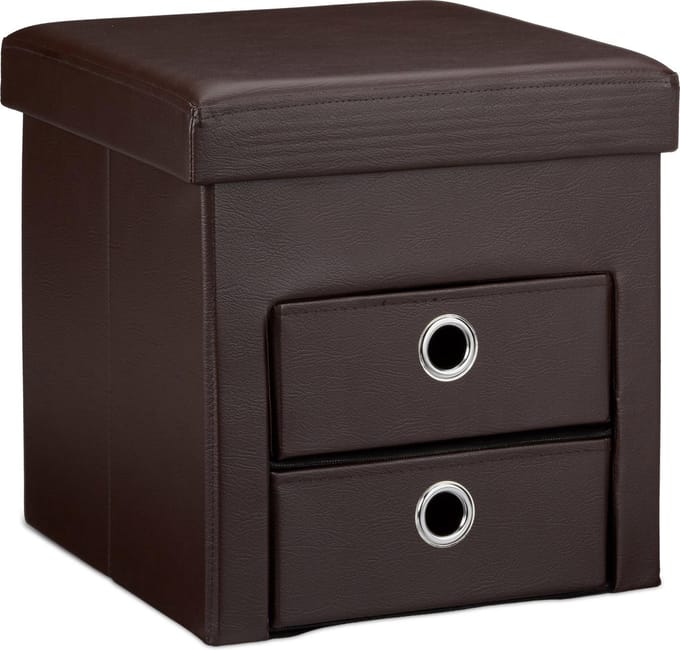 Poef met opberguimte - 40 l - bruin