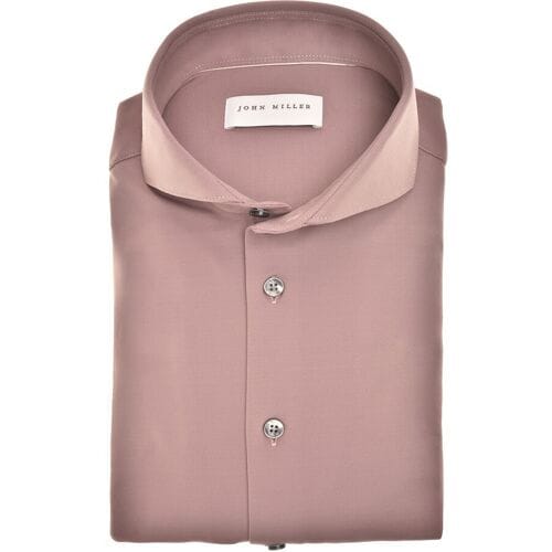 John Miller Overhemd Plain Color Hyperstretch Cutaway Collar Donker Roze / male