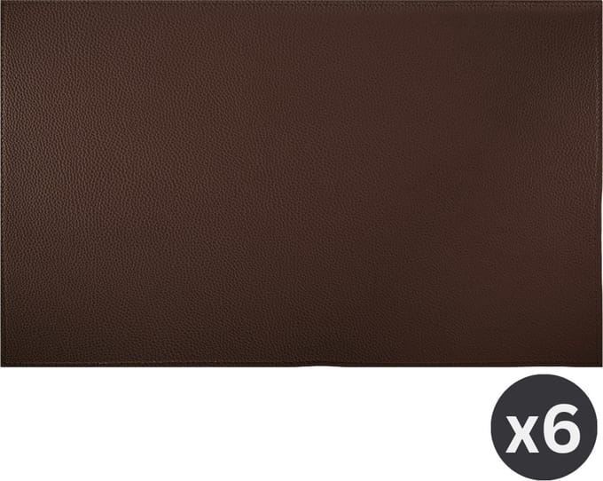 ZICZAC - Placemat TRUDO - SET/6 - Lederlook - 33x45 cm - Rechthoek, donkerbruin