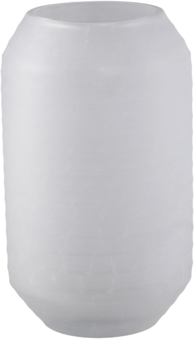 PTMD Malia White Glass Vase Round Stripe Cutting L