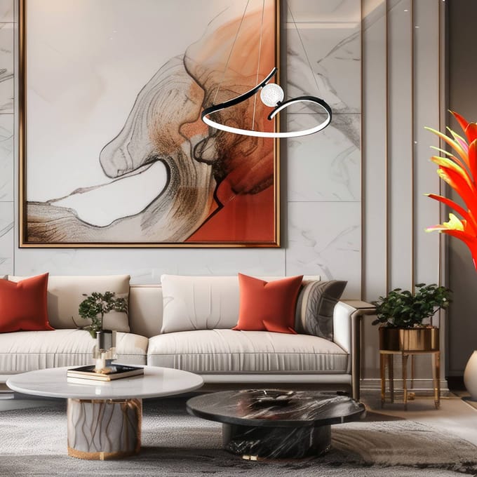 Milagro Lighting LED hanglamp Perla, metaal, acryl, zwart, 4.000 K
