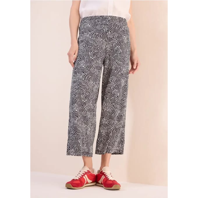 3/4 Broek met gedessineerde Wide Legs