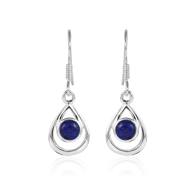 SilverGems zilveren oorhangers met Lapis Lazuli edelstenen