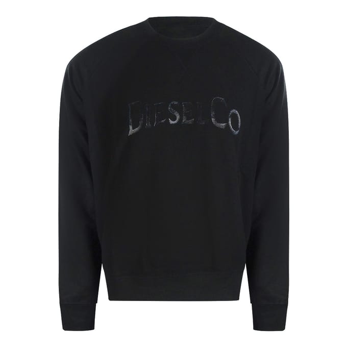 Diesel Monotone Logo Zwarte Sweatshirt