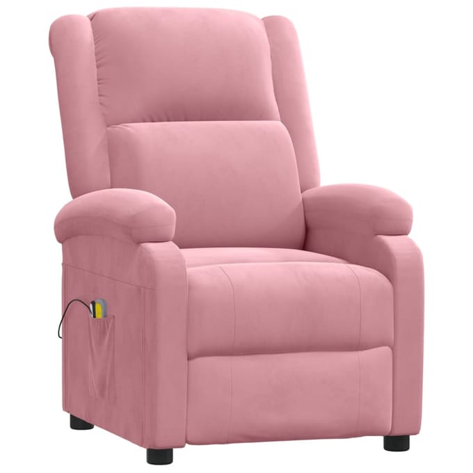 vidaXL - Massagestoel - elektrisch - fluweel - roze