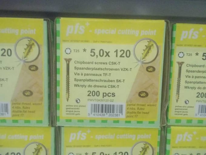 PGB Spaanderplaatschroef VZK-T 5,0x120mm (200 stuks)