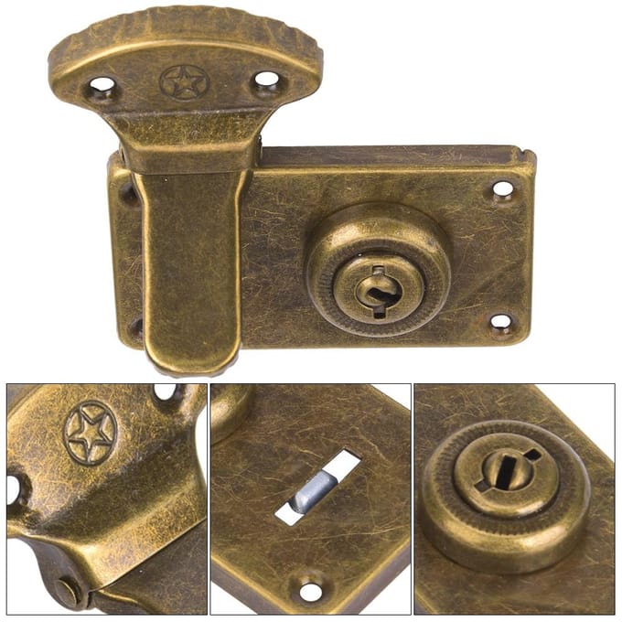 2 stuks Houten Kist Overvalgesp Antiek Beslag Sluiting Fitting Meubelaccessoires