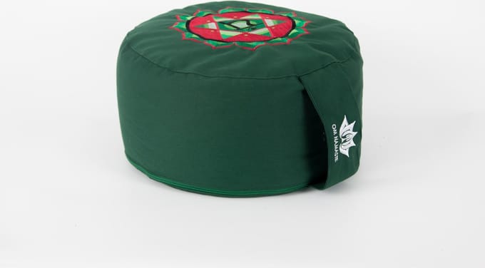 Om Namaste Ronde Meditatiekussen Chakra Collection - Groen 4e Chakra