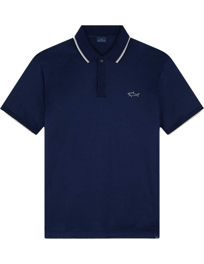 polo mercerised man blauw