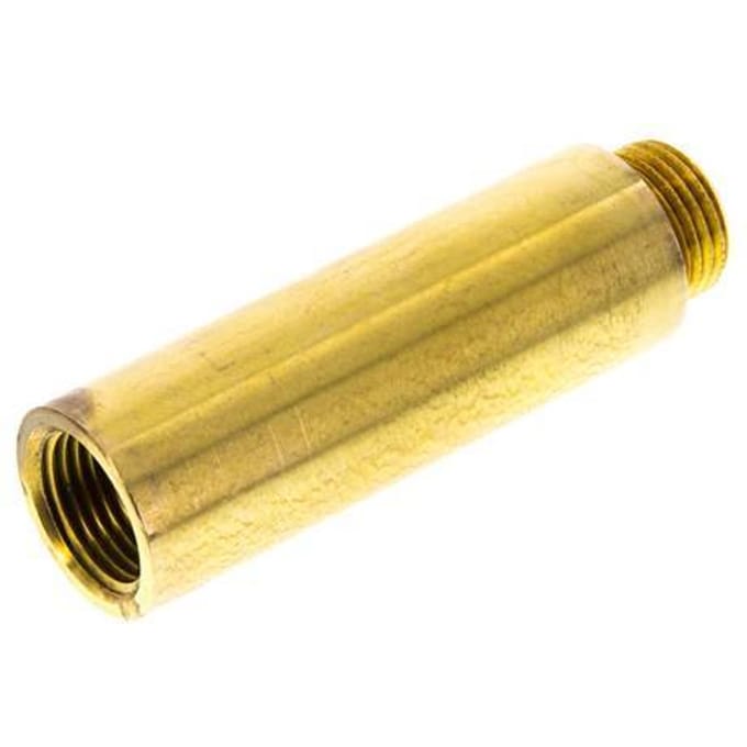 G 1/2'' F/M Messing Verlengstuk DIN 3523 - 80 mm - FL2S-FM-B-012G-80L