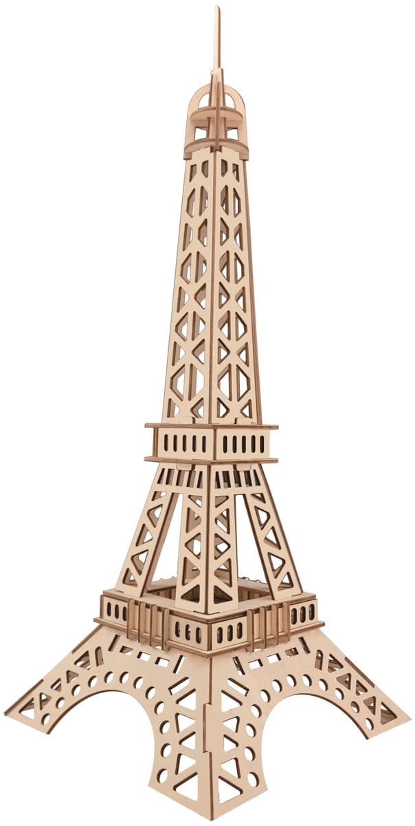 Kitcreatives 3D Eiffeltoren Bouwpakket - Houten puzzel - 54 onderdelen