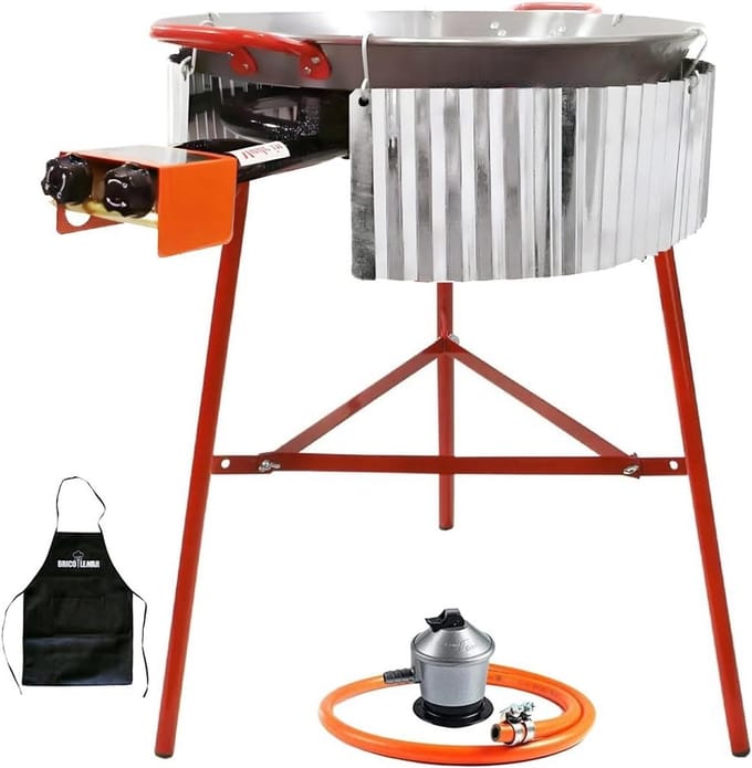 Grote Paellapan 50 cm met Windscherm en Standaard