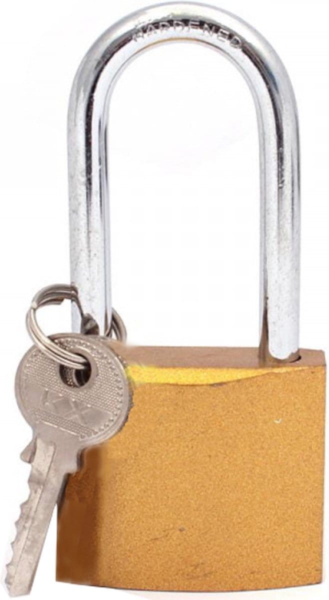 Slot met sleutel - Messing Hangslot - 5 x 7,8 cm
