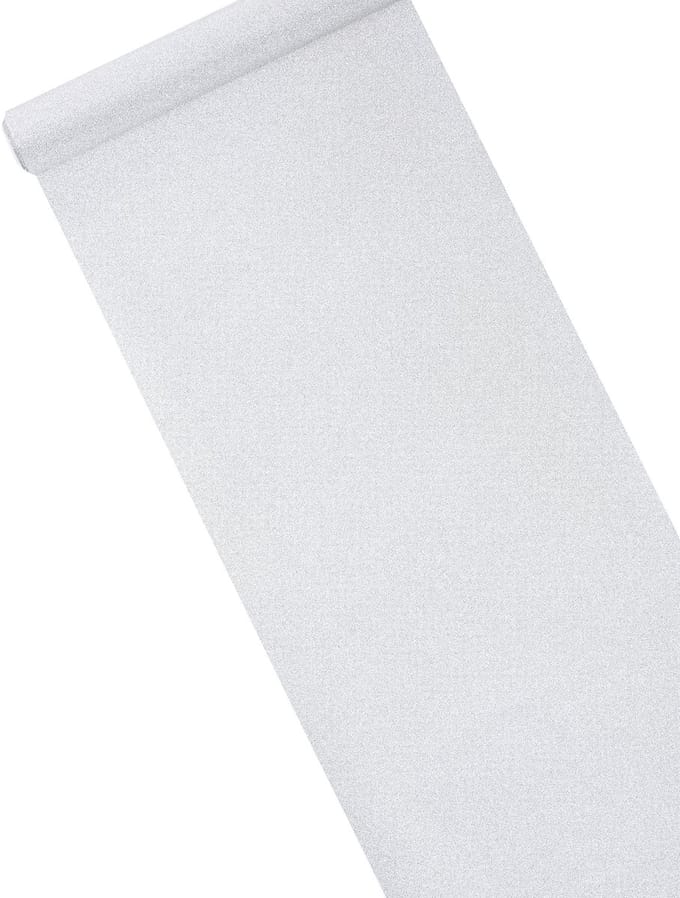 HOBI - Zilveren Glitter Tafelloper 28 cm x 5 m Metaal Effect