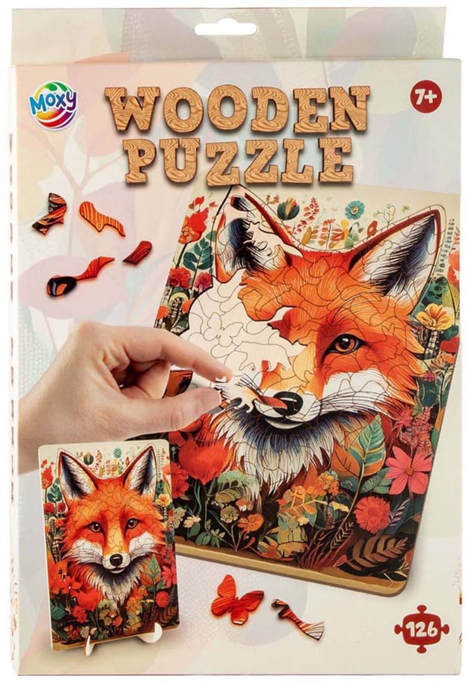 Creative Craft Group houten puzzel vos 130 stukjes kleurrijk speelgoed.