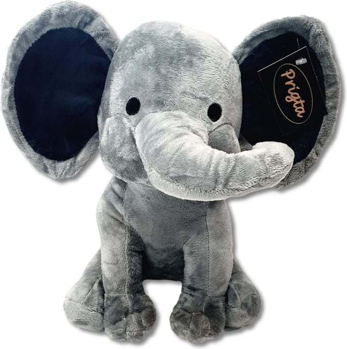 Prigta - Knuffeldier - Olifant knuffel - Grijs - 25 cm - Pluche / baby cadeau