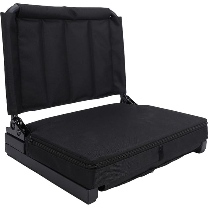 , opvouwbare, draagbare stadionstoel met ergonomische lendensteun, 5   hoeken, snelle opvouwing, draagriem, ijzer en black