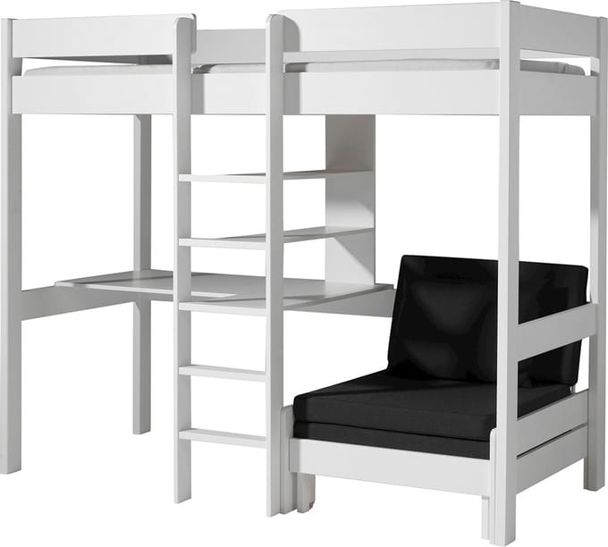 Vipack Hoogslaper Pino met zetelbed - 90 x 200 cm - wit