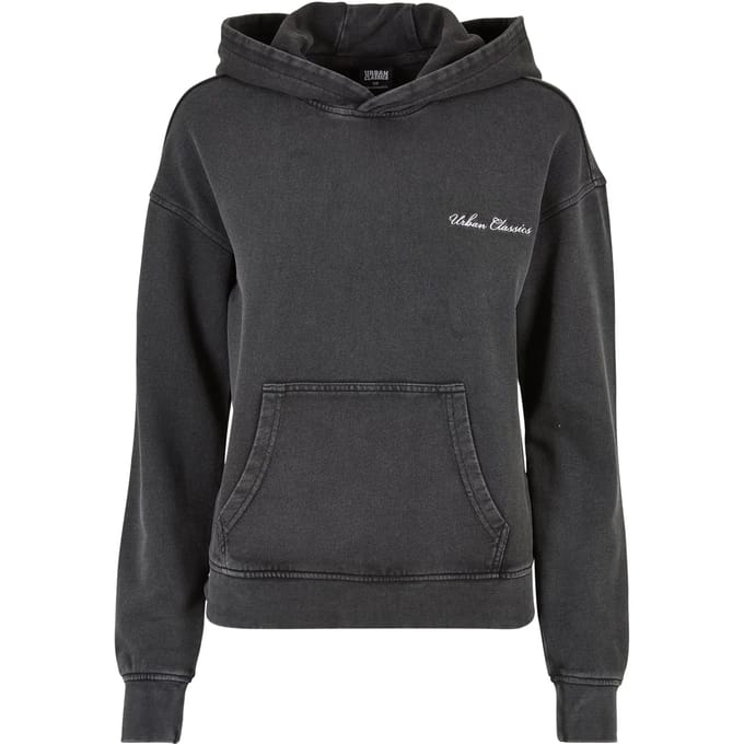 Urban Classics - Small Embroidery Terry Hoodie/trui - M - Zwart
