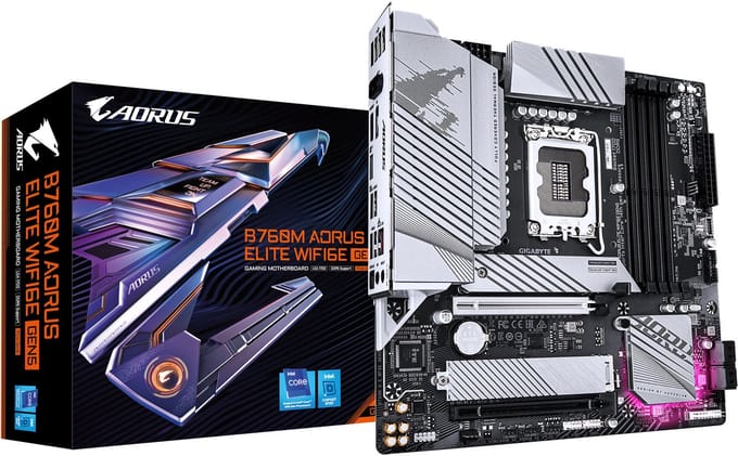 GIGABYTE B760M AORUS ELITE WIFI6E GEN5 Moederbord - Intel B760 - Intel LGA1700 - DDR5 RAM - Micro-ATX