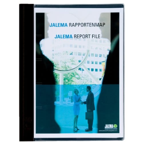 Rapportenmap djois met snelhechter en dekplaatje A4 zwart