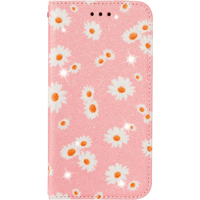 Comfycase iPhone 12 Mini Daisy Bookcase Hoesje Roze