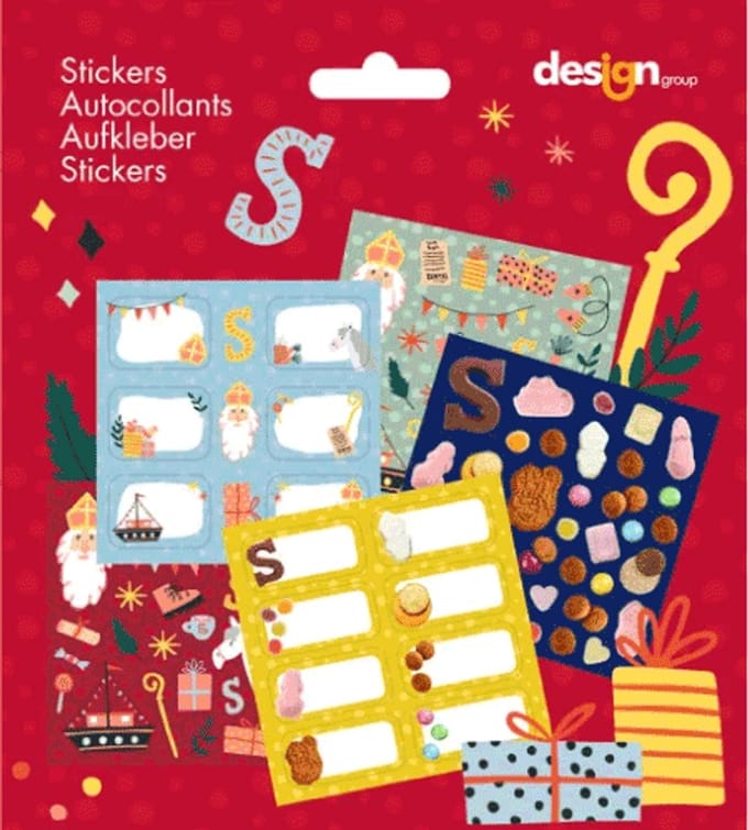 5 Pack Sticker vellen Sinterklaas