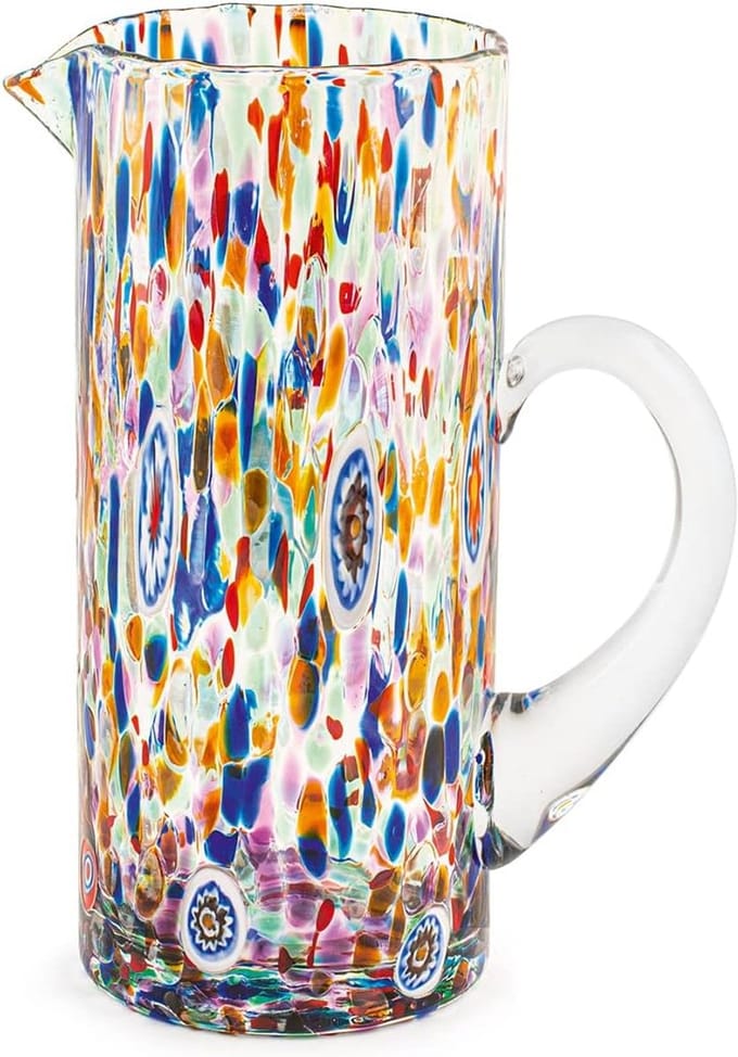 Veneziano glazen kan, veelkleurig, 1,3 l