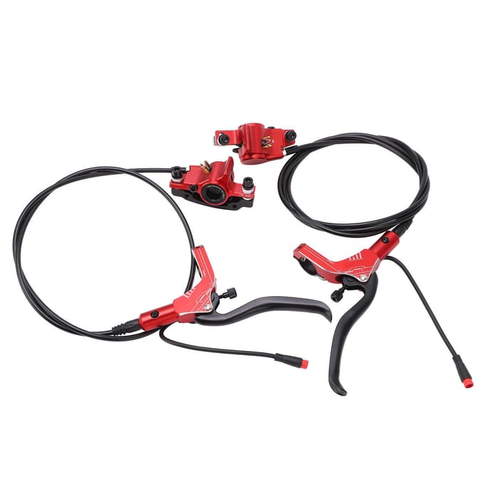 Fiets Schijfremset Gevoelig Voor Achter Stroomonderbreking Hydraulische Remkit voor Elektrische Scooter Rood black