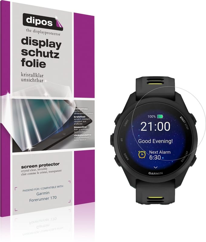 dipos – 6x Beschermfolie geschikt voor Garmin Forerunner 170 | Krasbestendige & heldere Screenprotector Ultra-Thin