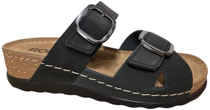Rohde 5430 90 Slippers Zwart Nubuck Dames - Zwart - 40