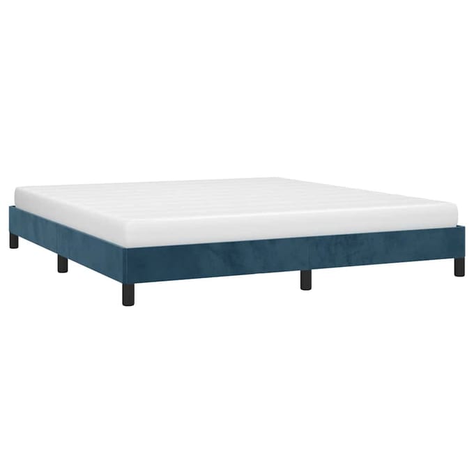 vidaXL - Bedframe - zonder - matras - 160x200 - cm - fluweel - donkerblauw