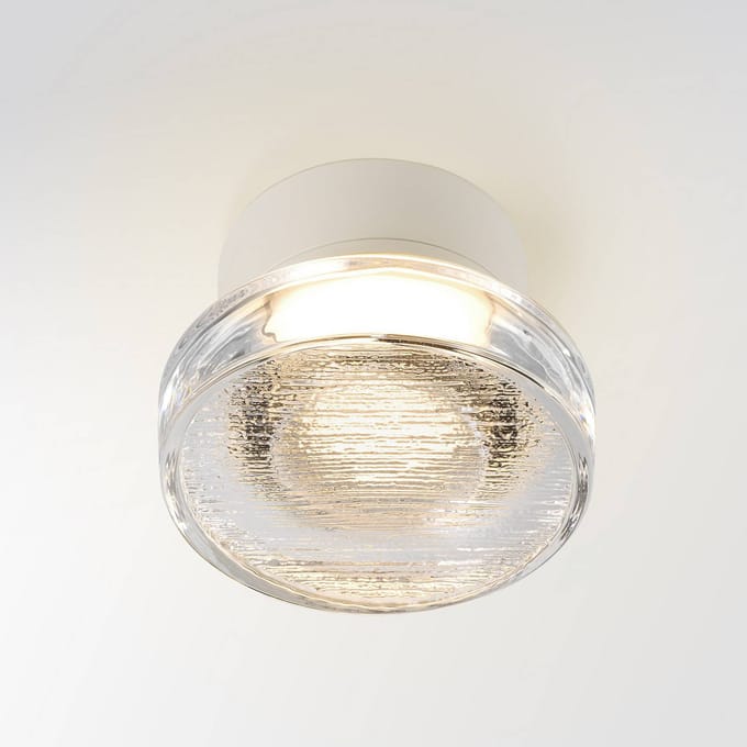 MARSET LED buiten wandlamp Roc, Ø 14 cm, wit/doorschijnend