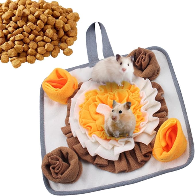 Honden snuffelmat - Voedselpuzzel Voerdispenser - Hond trainen - Niet-slip basis - 30 x 30 x 3 cm - Multicolor