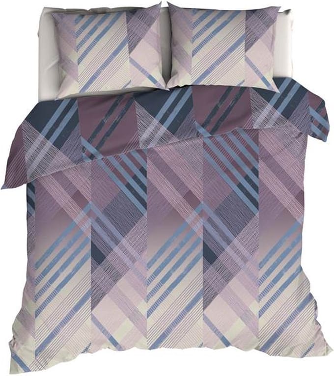 Romanette Valmont Dekbedovertrek - Extra breed - 260x200/220 cm - Blauw/Lila