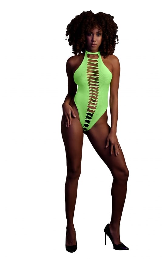 Glow in the Dark Hoog uitgesneden Body - Groen