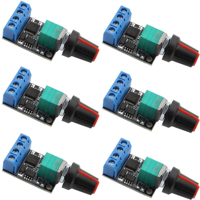 6 Stuks PWM DC Motor Snelheidsregelaar Module 5V-12V 10A met Schakelfunctie